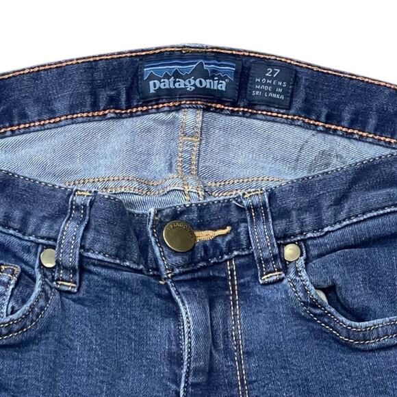 Patagonia Jeans Women's 27 Medium Wash Blue Denim Cotton Starching Skinny - Picture 2 of 7